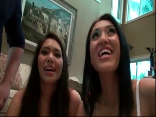 Hotties pretend sexy boobs in groupsex